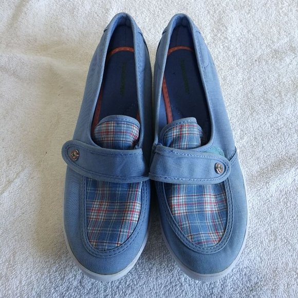 Grasshopper Light Blue Denim Plaid Boat Shoe - Picture 8 of 11